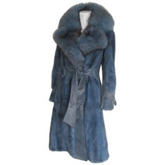 vintage blue mink fur coat 