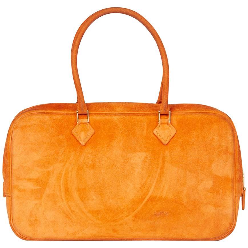 2004 Hermes Orange H Veau Doblis Plume Elan 28cm