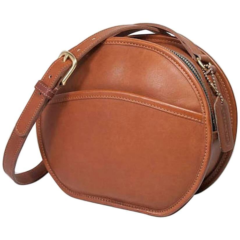 Coach Vintage Archive Cognac Cuir Round Crossbody Shoulder Bag