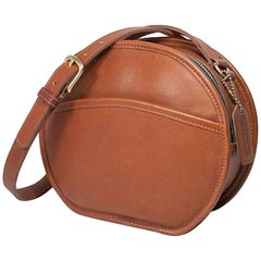 Coach Retro Archive Cognac Leather Round Crossbody Shoulder Bag