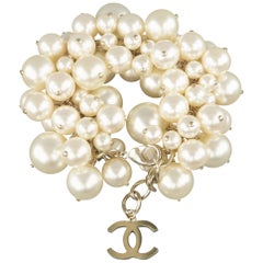 Chanel Cream and Light Gold Pearl Cluster Bracelet, Spring 2013  