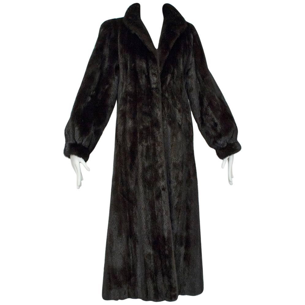 Pristine Blackglama Brown-Black Mink Greatcoat, 2006
