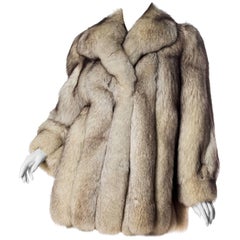 manteau en fourrure de renard argenté des années 1980