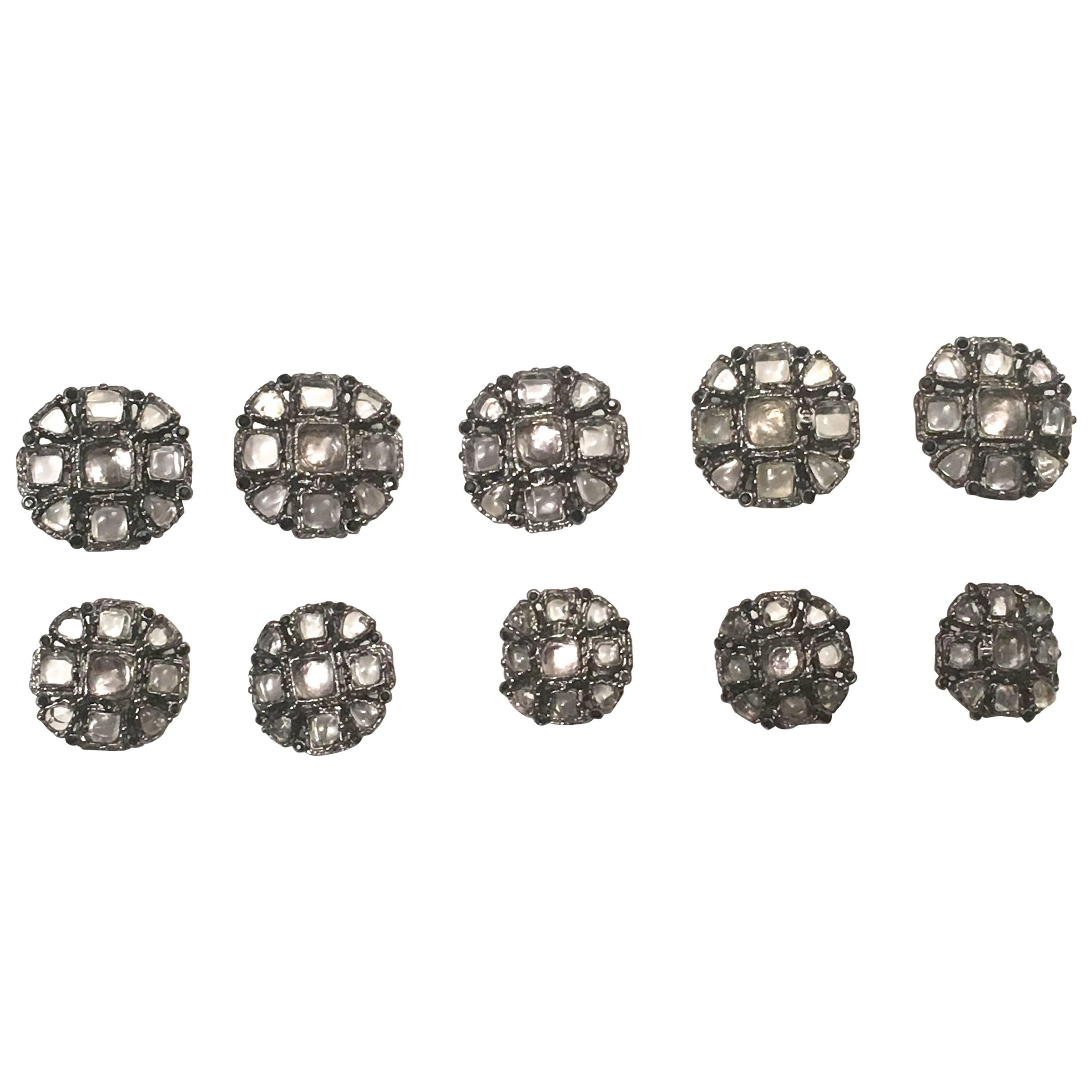 Chanel Buttons - Matching Set of 10 - Gripoix Inlay For Sale
