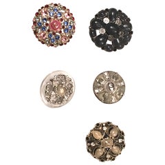 Chanel Buttons - Set of 5 Assorted - Elaborate Gripoix and Rhinestones