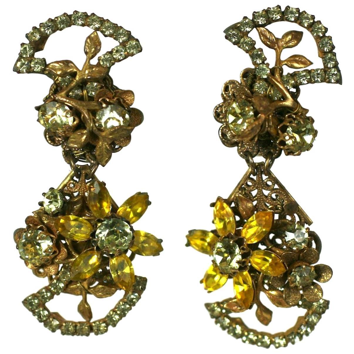 Amourelle Citrine Dangle Earrings For Sale