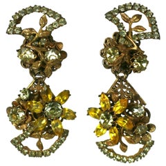 Vintage Amourelle Citrine Dangle Earrings