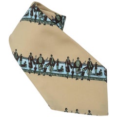 Circa 1970 Italian Art Deco Revival Men's Wide Necktie