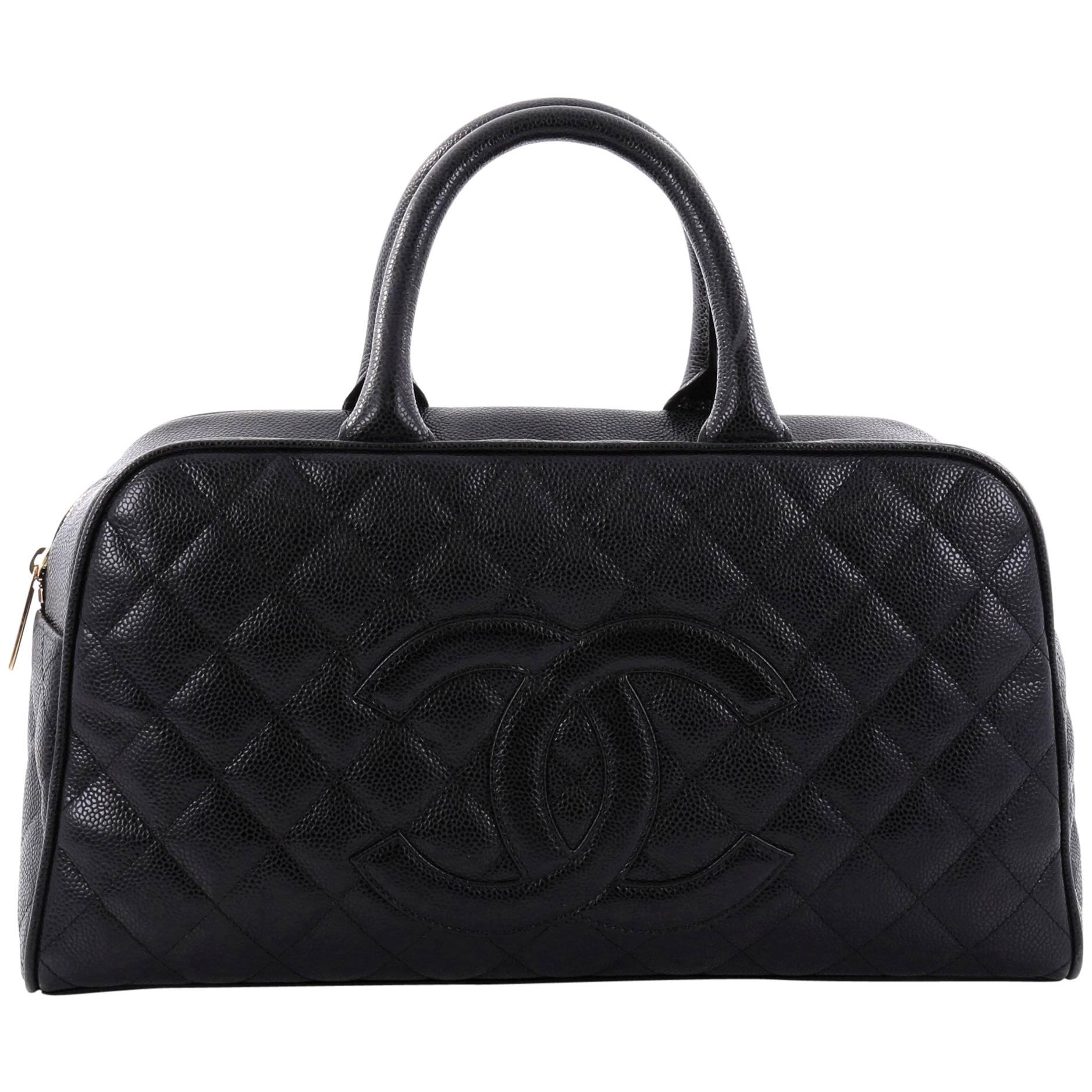 Chanel Timeless CC Bowler Bag Quilted Caviar Large 