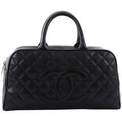 Chanel Timeless CC Bowler Bag Quilted Caviar Large