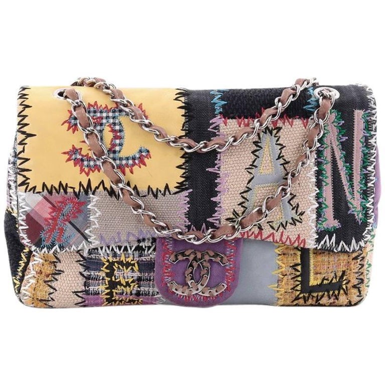 Chanel Classic Single Flap Bag Multicolor Patchwork Jumbo at 1stDibs ...
