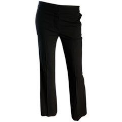 Karl Lagerfeld for Chloe 1990s Black Silk Flare Leg Low Rise 90s Classic Pants