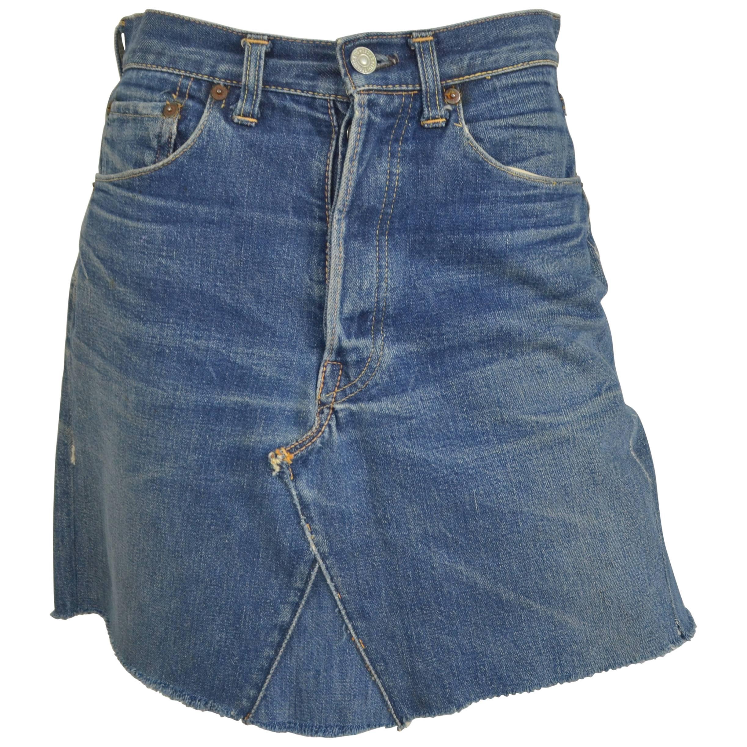 Levis 1950's 501 Hidden Rivet Indigo Denim Mini Skirt