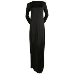 Celine By Phoebe Philo long black draped dress with side slits