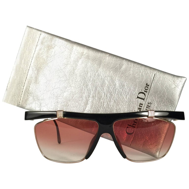 New Vintage Christian Dior 2555 Black and Gold Frame Optyl Sunglasses