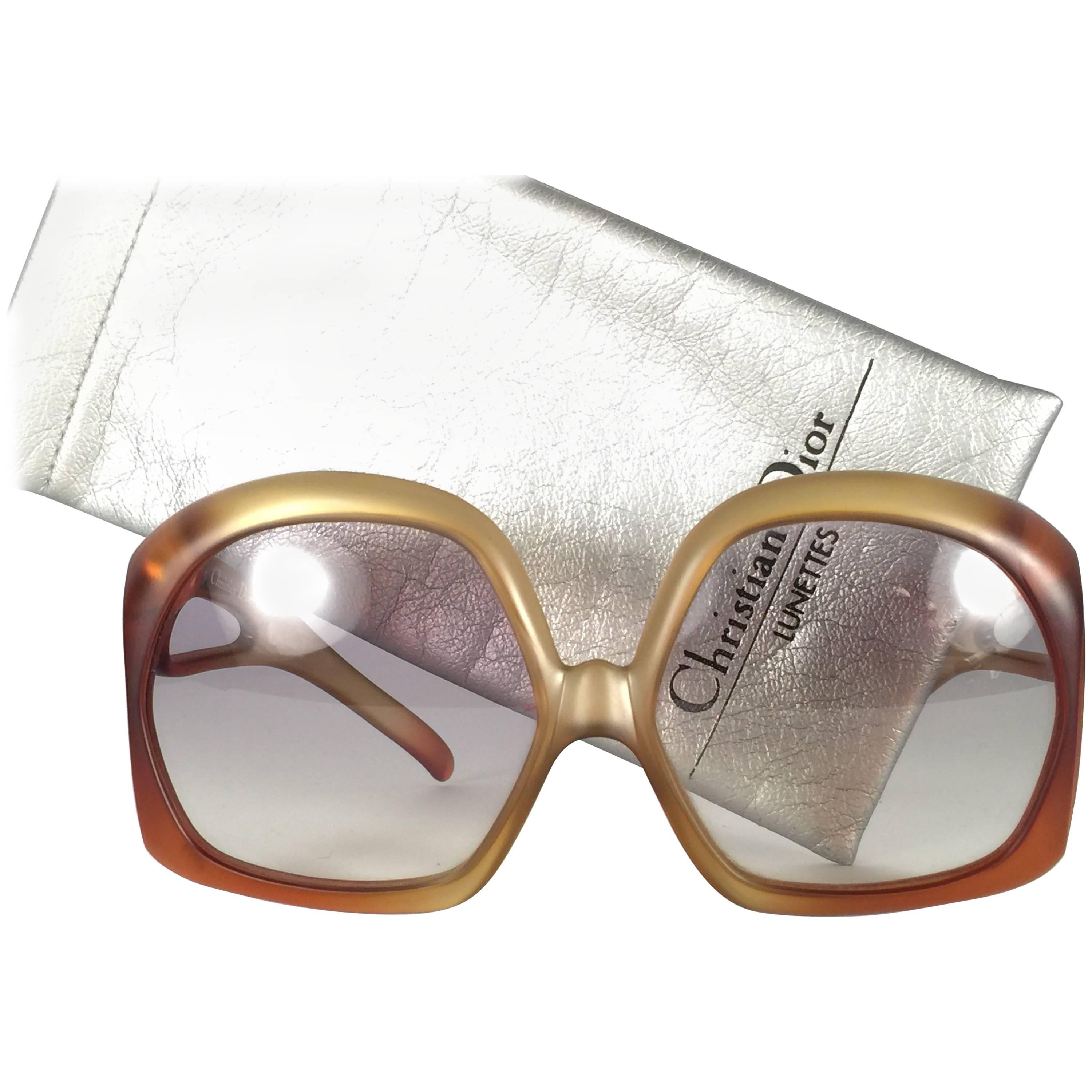 New Vintage Christian Dior 2005 Matte Light Amber Oversized Optyl Sunglasses