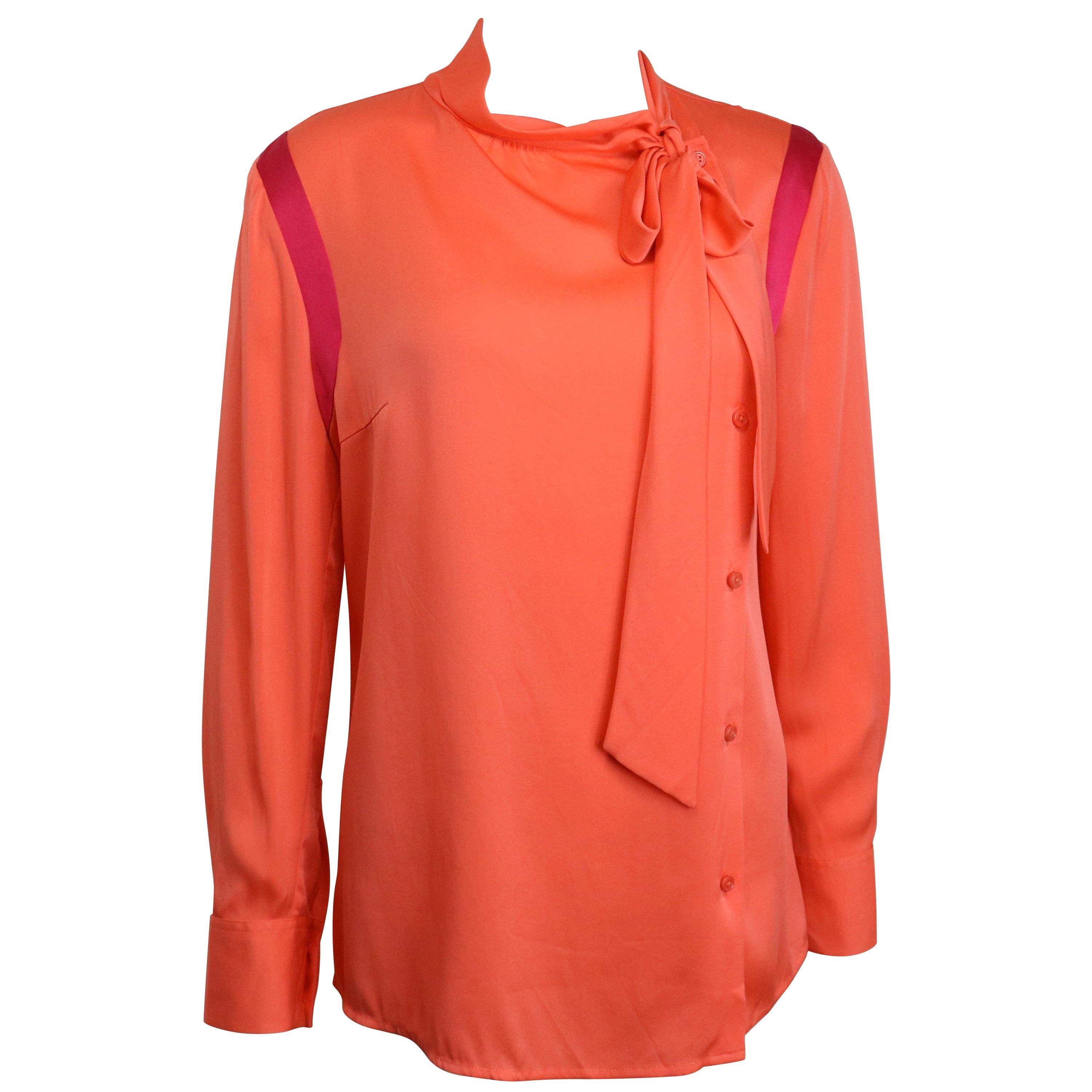 Ports Orange Silk Button Shirt 