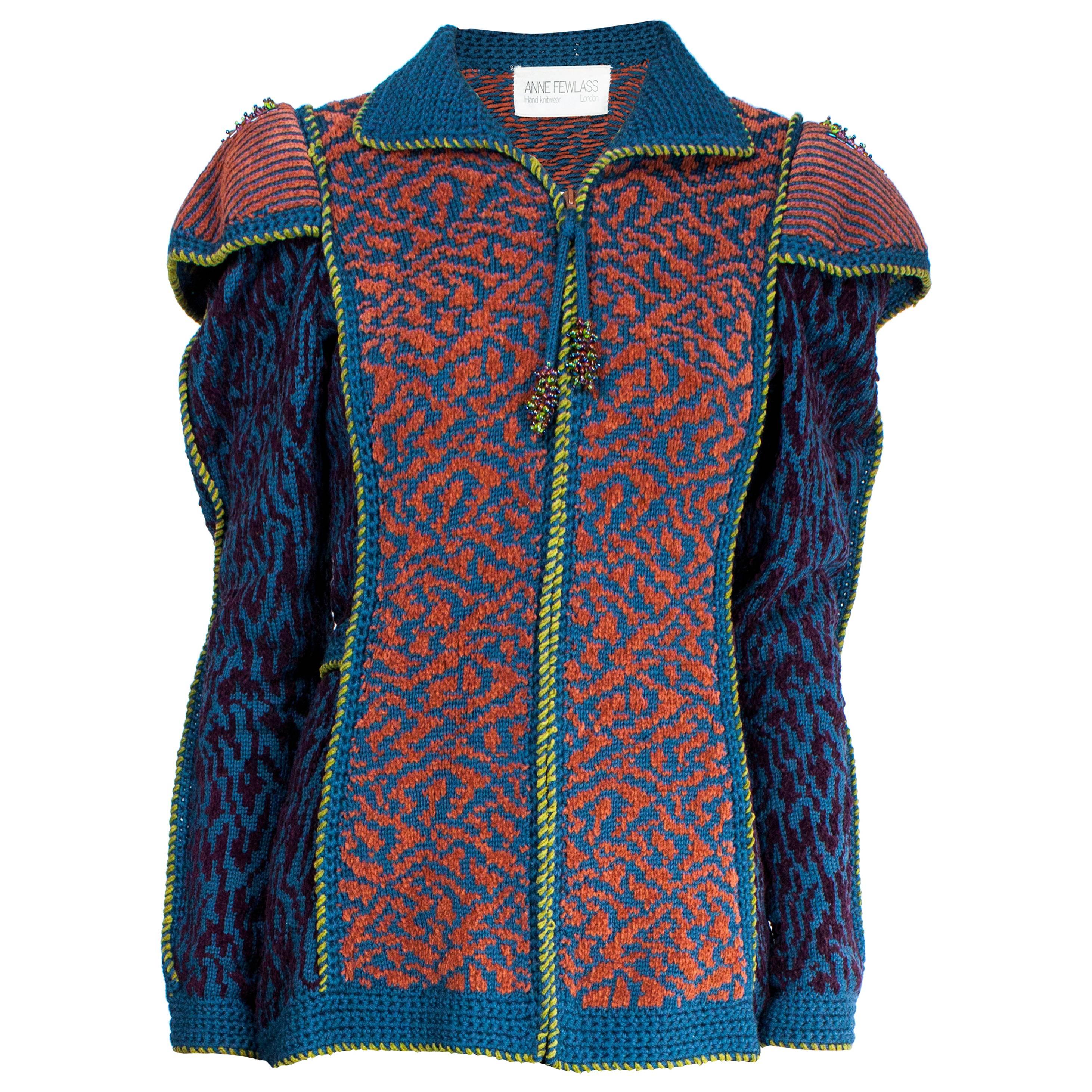 Anne Fewlass wool and cotton chenille jacket, circa 1983 For Sale