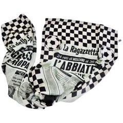 Moschino Silk Newsprint Scarf, 1990s