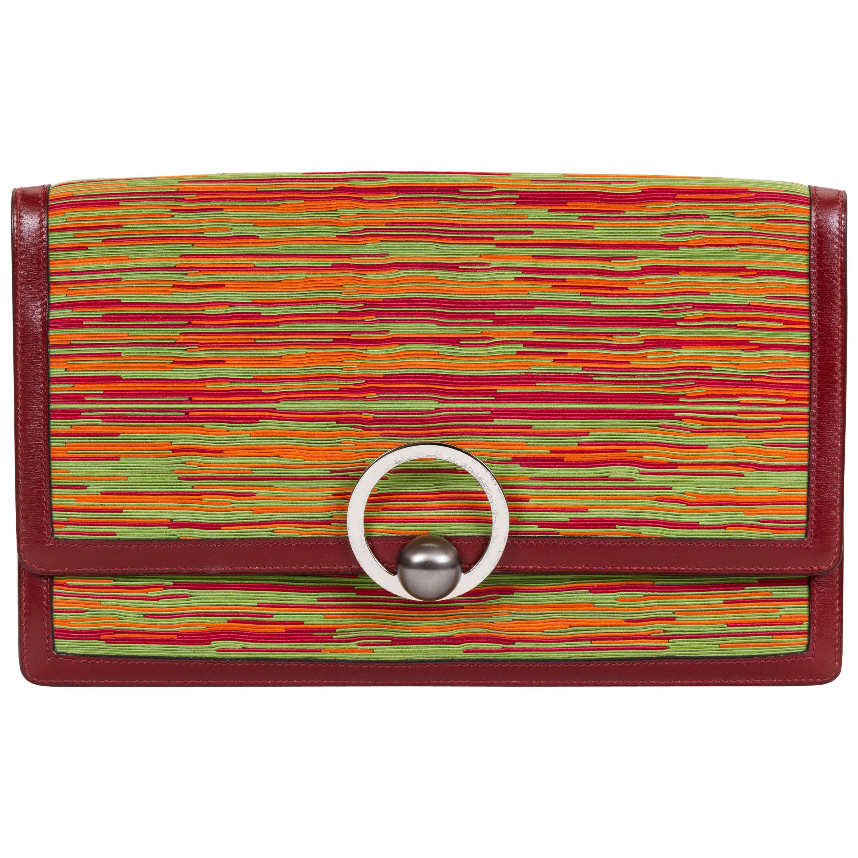 Hermes Vibrato Vintage Red Clutch