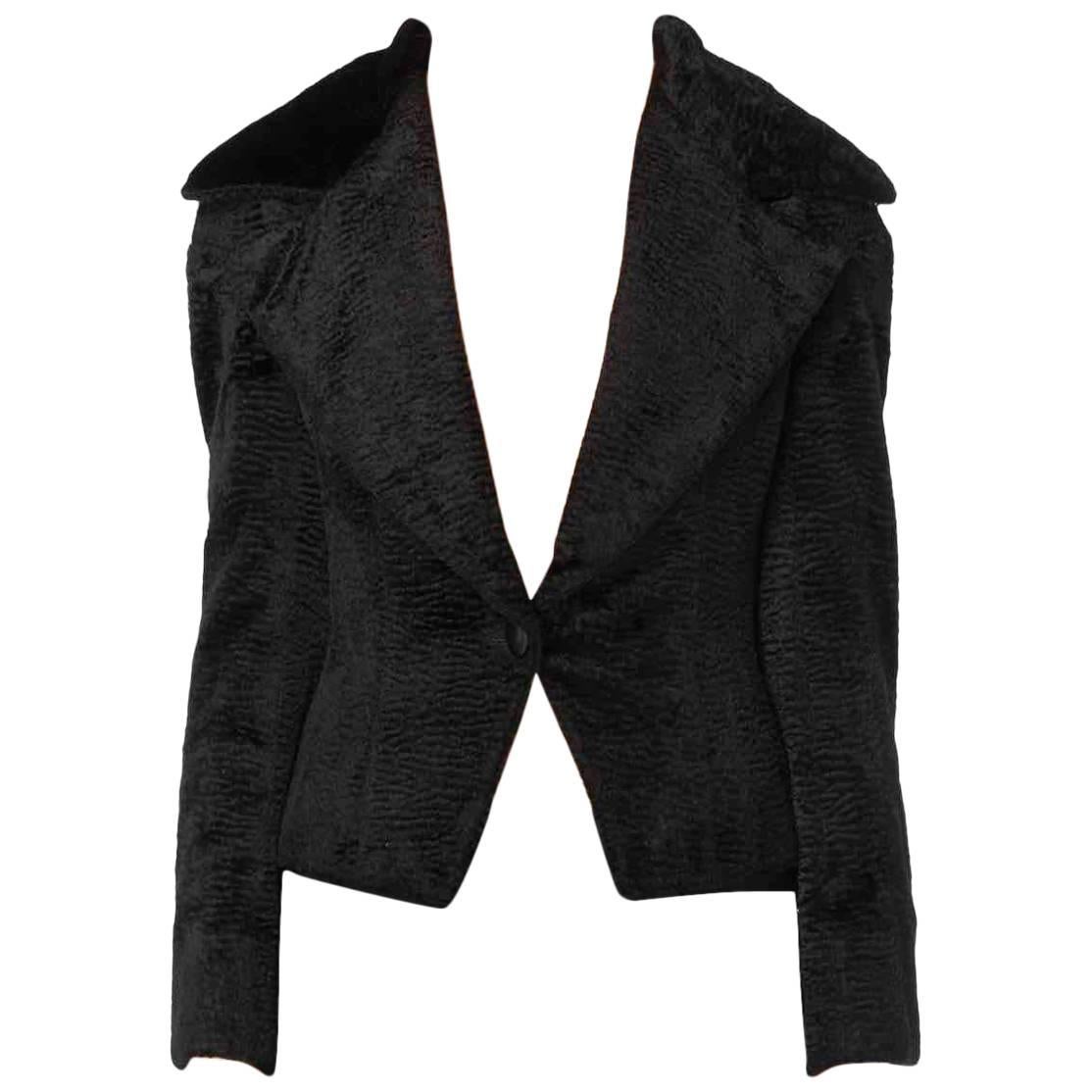 Givenchy Couture short black textured jacket, Autumn/Winter 1997 For Sale