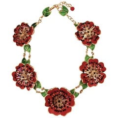 Gripoix Poppy Poured Glass Necklace