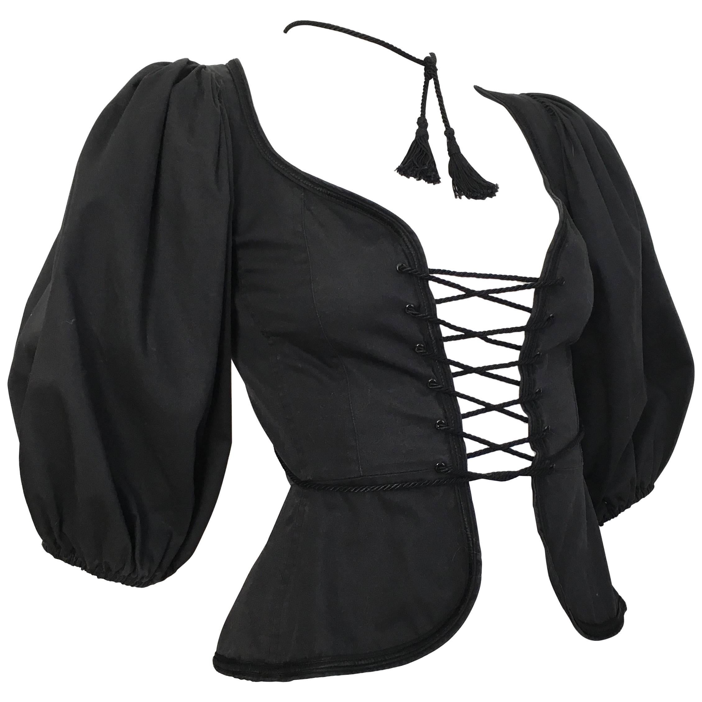Saint Laurent Rive Gauche Russian Collection Corset Lace Top Size 0 / 2, 1976