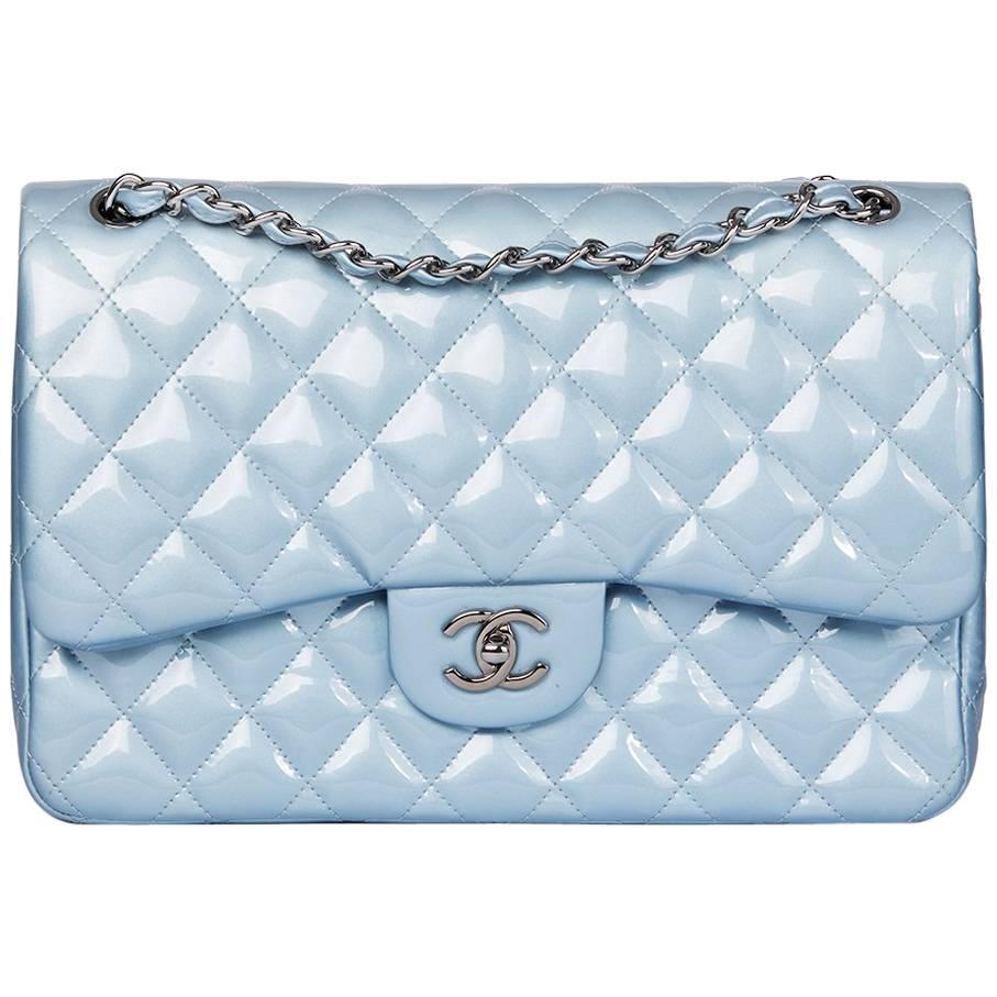 Chanel Sky Blue Classic Handbag - Skyblue