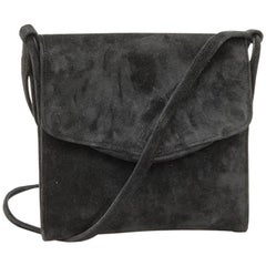 HERMES Vintage Clutch aus schwarzem Wildleder