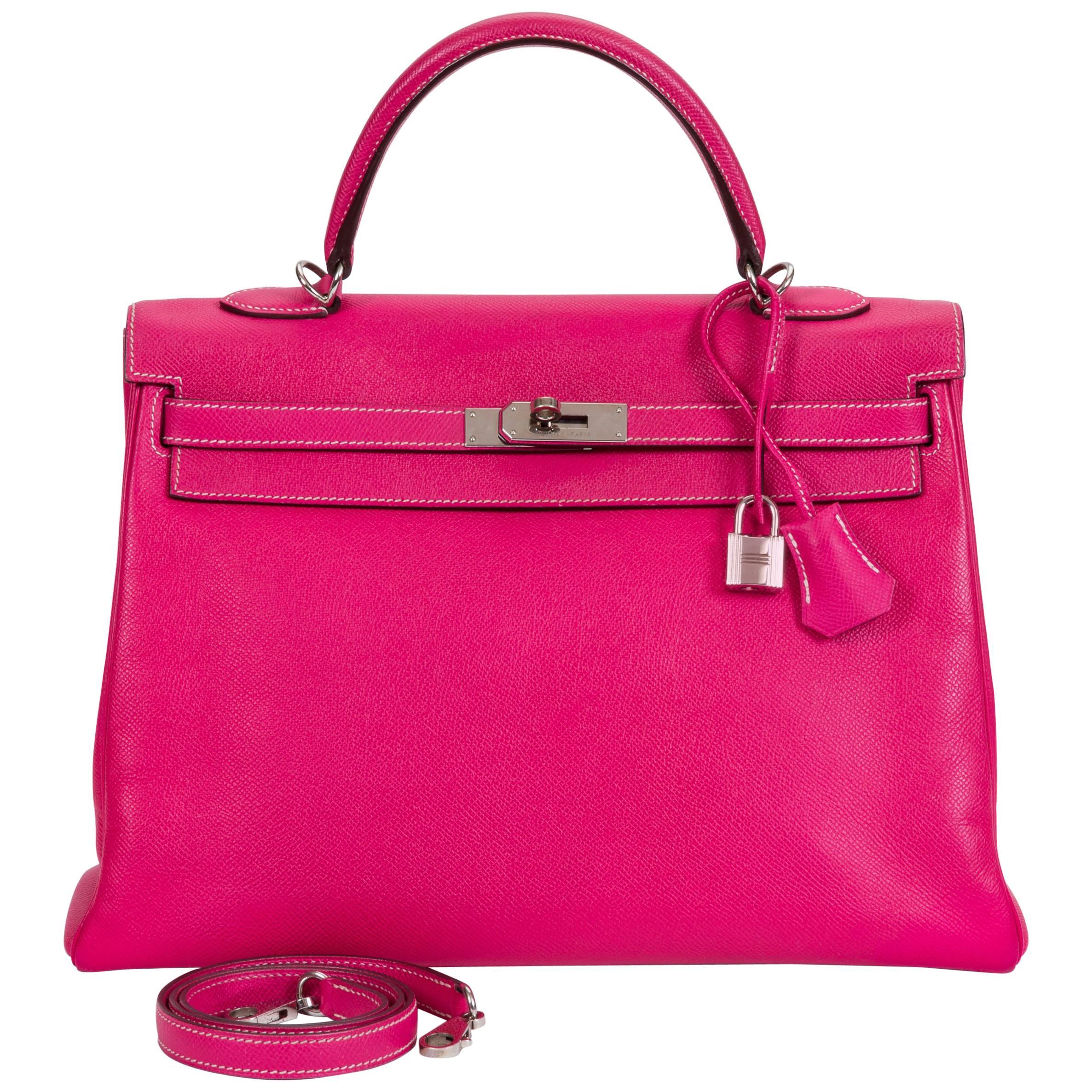 Hermes Rose Tyrien/Tosca Limited Edition Candy Kelly 35 Bag
