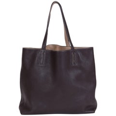 Hermes Double Sens Reversible Etoupe and Brown Tote Bag