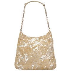 Champagne Prada Sequin Evening Bag
