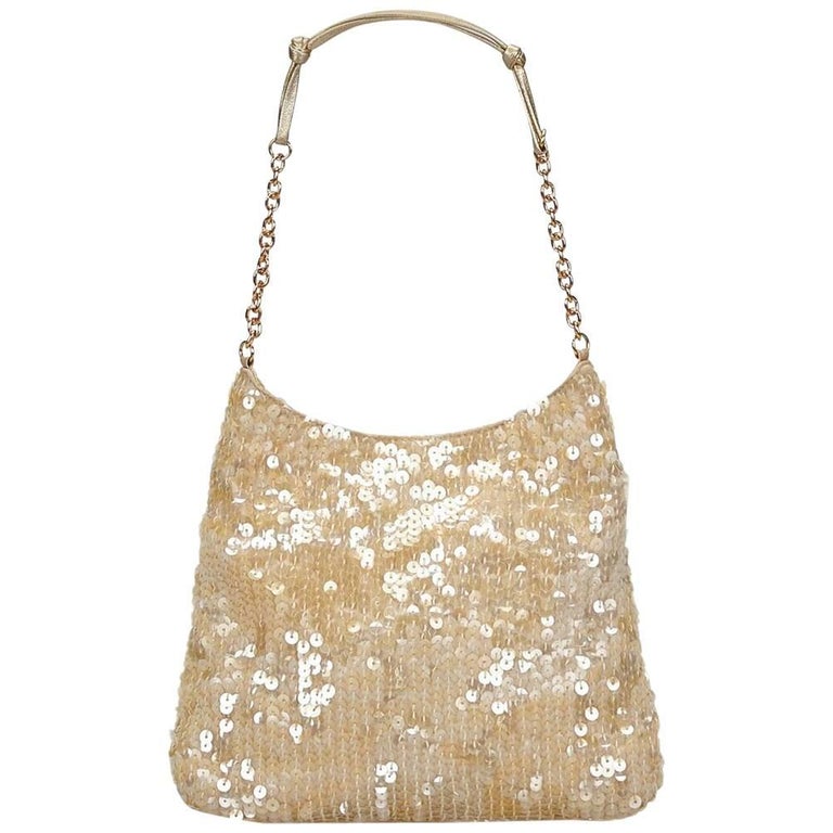 Champagne Prada Sequin Evening Bag For Sale at 1stDibs prada sequin