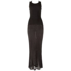 Azzedine Alaia Spring-Summer 1992 black crochet knit maxi dress