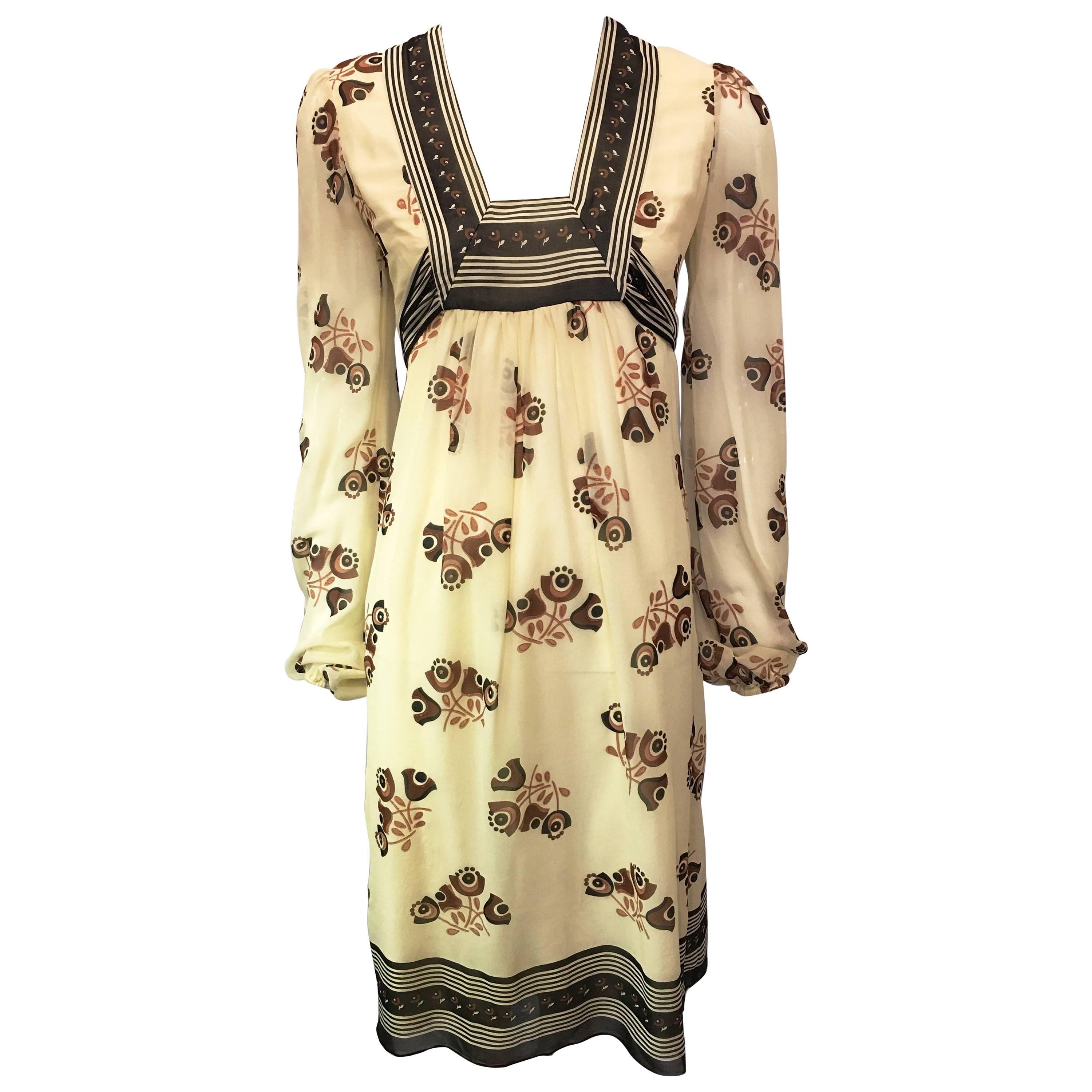 1990s Anna Sui Cream Baby Doll Dress For Sale
