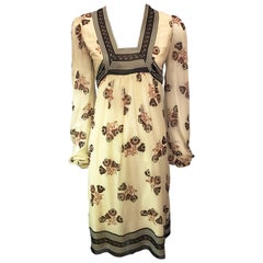 Vintage 1990s Anna Sui Cream Baby Doll Dress