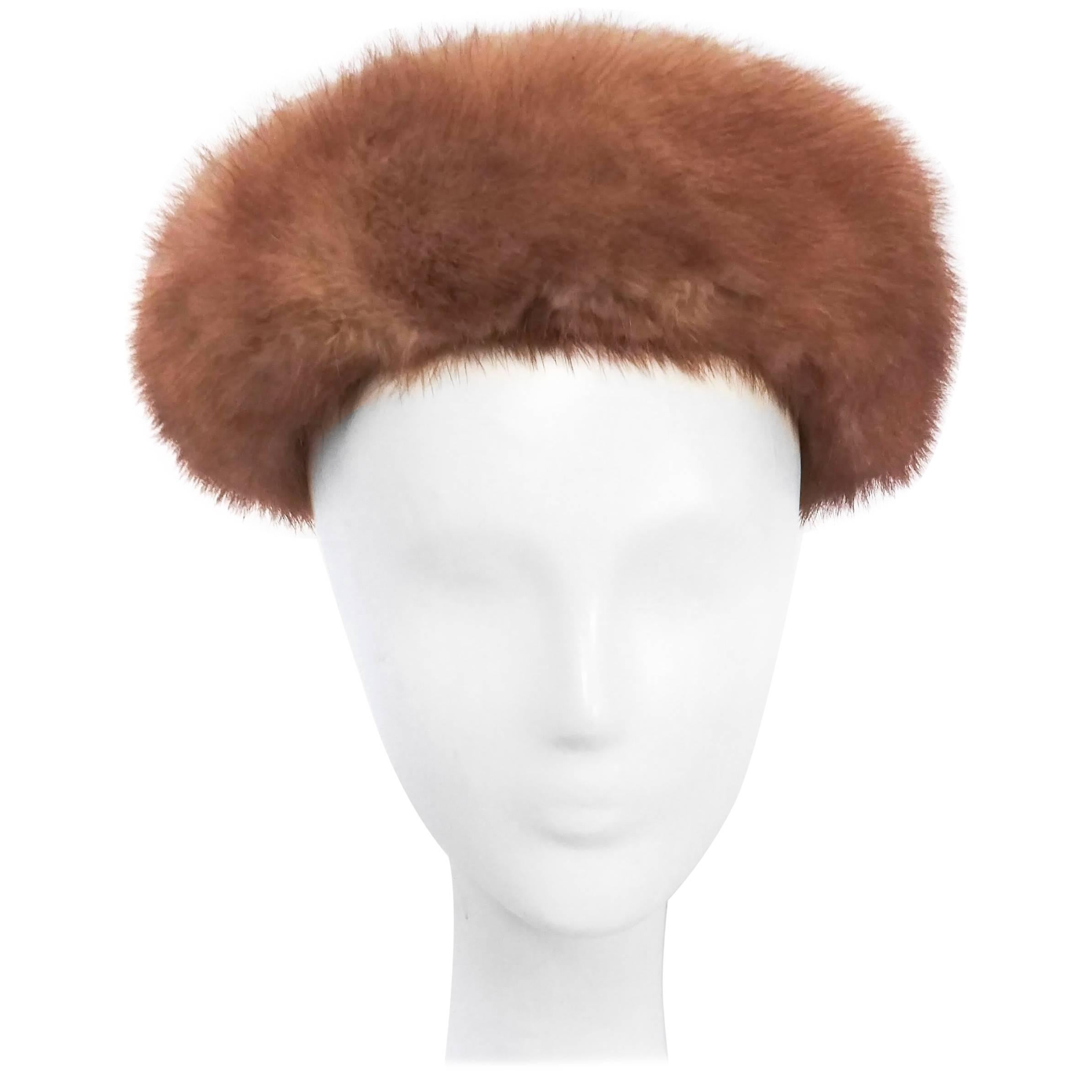 1960s Taupe Mink Fur Hat