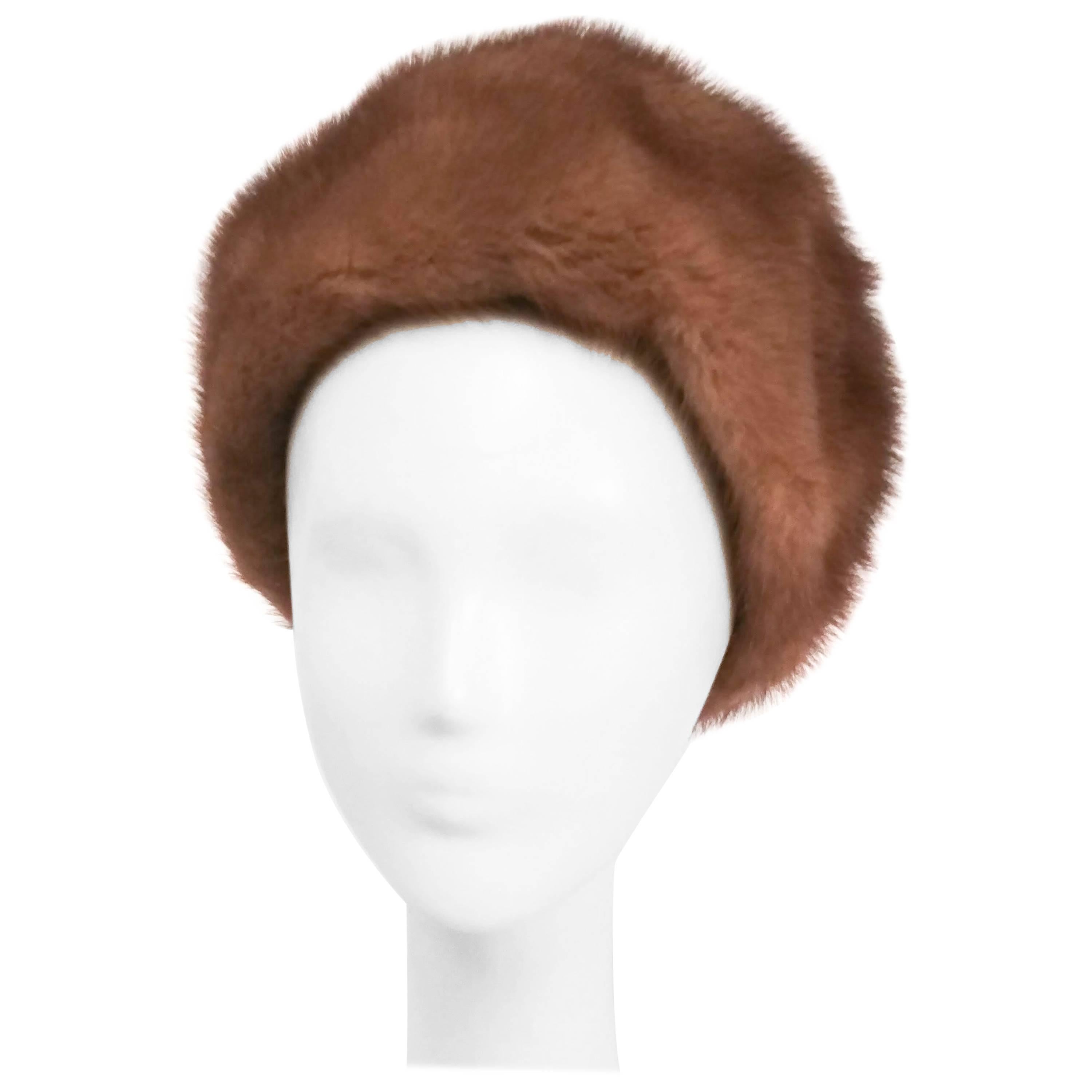 Light Brown Mink Fur Hat, 1960s 