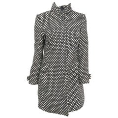 Black and White Houndstooth Mod Coat, 1960s