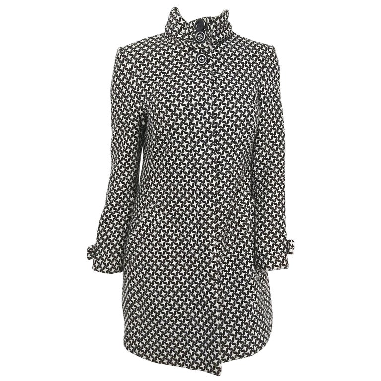 Black and White Houndstooth Mod Coat, 1960s For Sale at 1stDibs