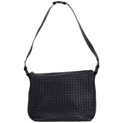 New Bottega Veneta Black Woven Intrecciato Handbag