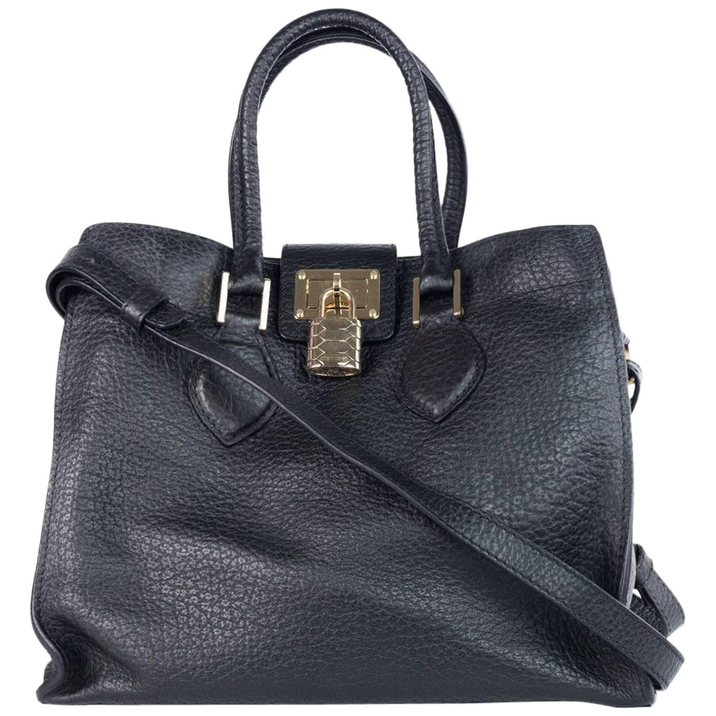 Roberto Cavalli Womens Black Leather Medium Florence Bag For Sale