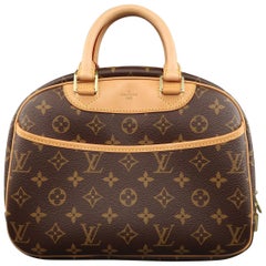 LOUIS VUITTON Brown Monogram Canvas & Leather Trouville Handbag