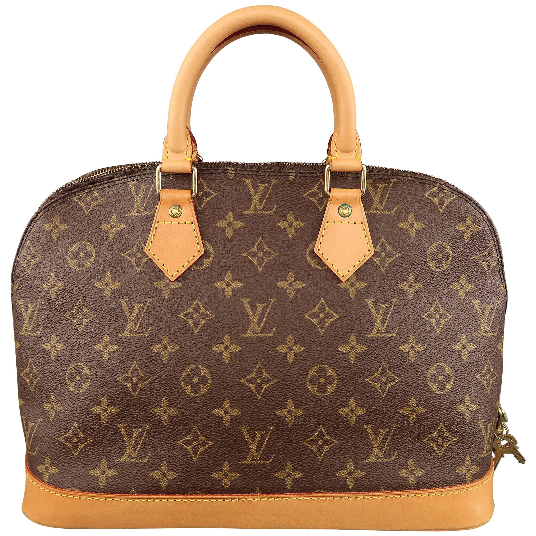 Louis Vuitton Handbag Brown Monogram Canvas and Leather Alma PM Bag