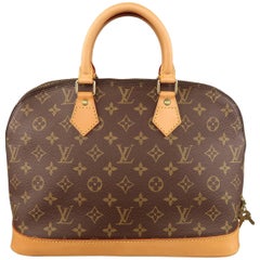 Retro Louis Vuitton Handbag Brown Monogram Canvas and Leather Alma PM Bag