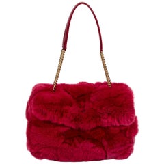 Chanel Chinchilla Vintage Red Flap Bag