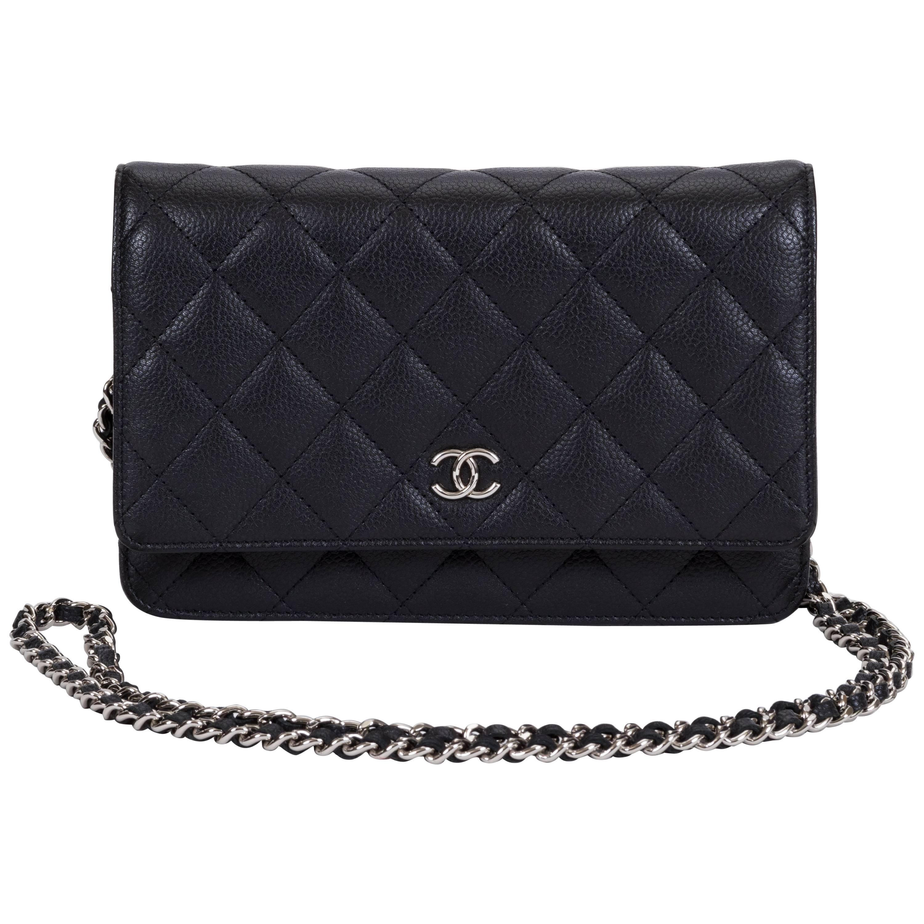 Chanel Black Caviar Wallet On A Chain Bag