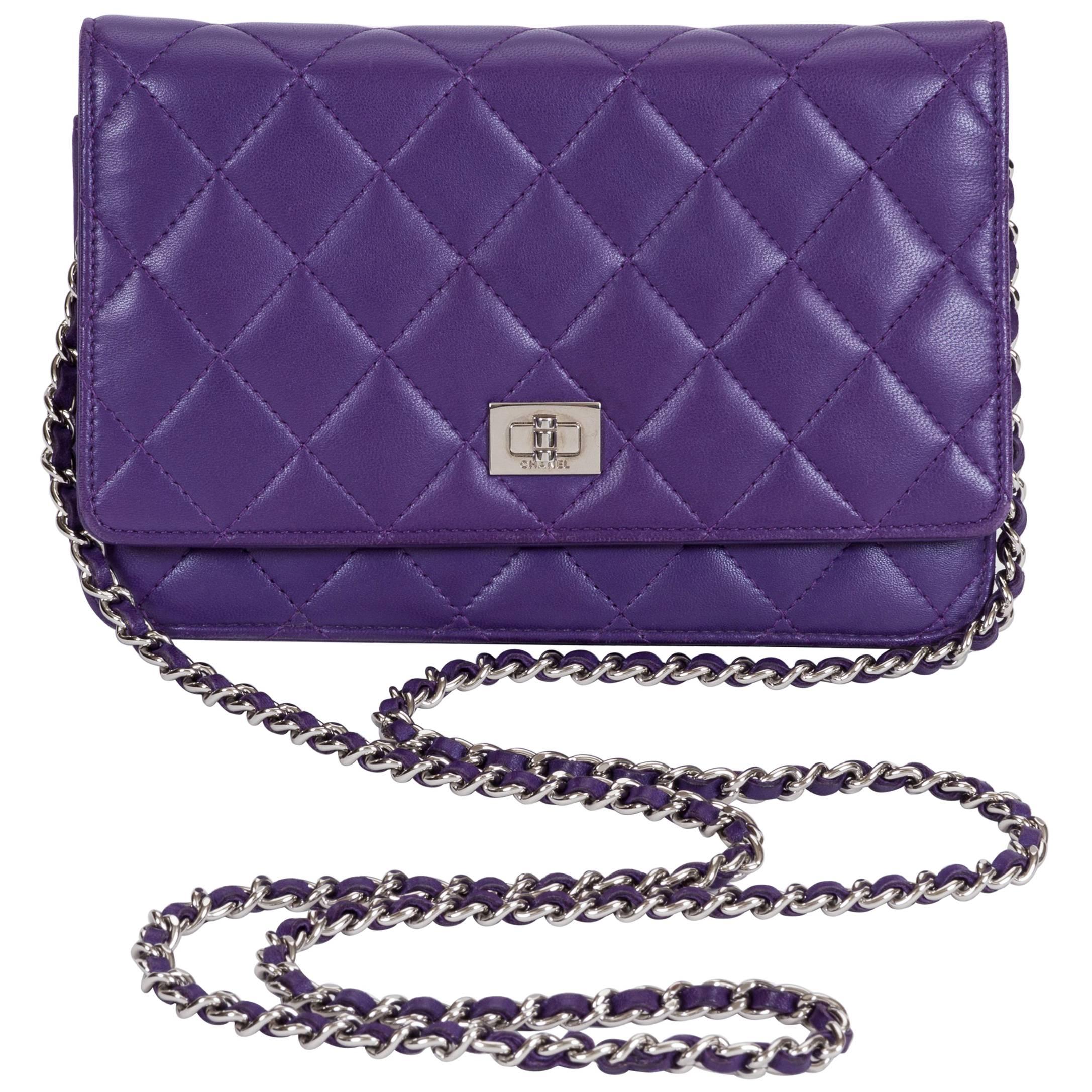 Chanel Reissue Purple Wallet On A Chain Bag