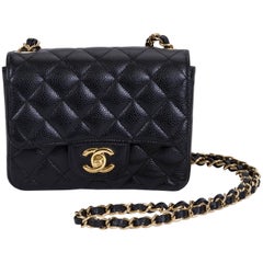 Chanel Mini Caviar Black Crossbody Flap Bag