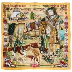 Collectible Hermes Les Cheyennes Silk Scarf, Kermit Oliver